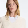 100% Cotton Cable Knit V-Neck Jumper 100% Cotton Cable Knit V-Neck Jumper