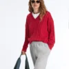 100% Cotton Cable Knit V-Neck Jumper 100% Cotton Cable Knit V-Neck Jumper