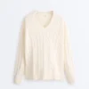 100% Cotton Cable Knit V-Neck Jumper 100% Cotton Cable Knit V-Neck Jumper