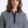 100% Cotton Striped Knit Polo Shirt 100% Cotton Striped Knit Polo Shirt