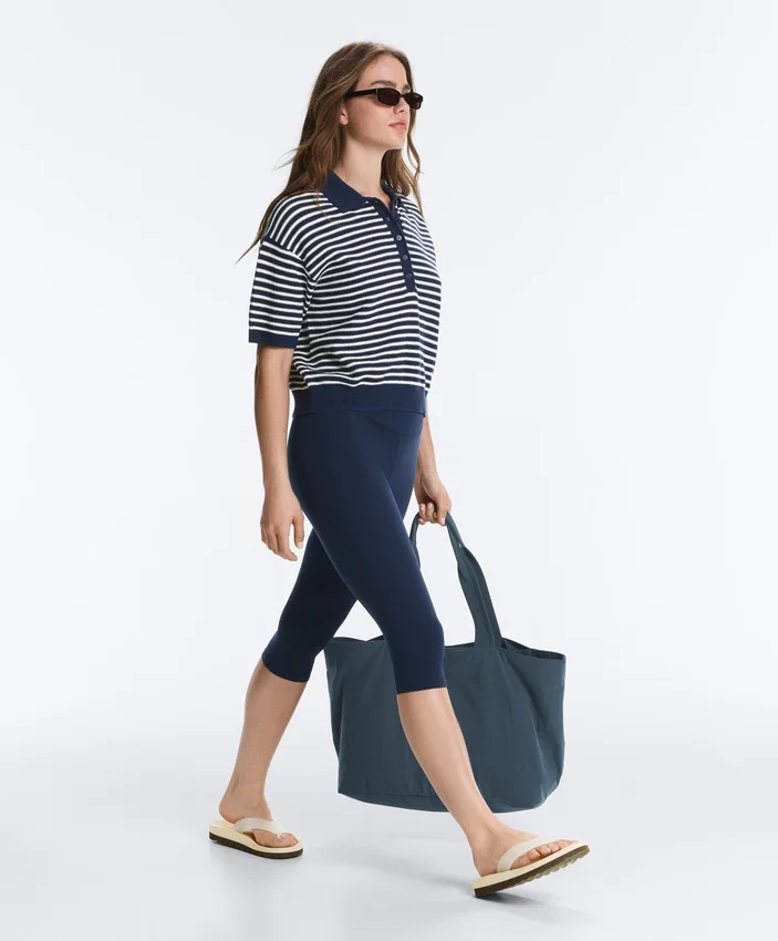 100% Cotton Striped Knit Polo Shirt 100% Cotton Striped Knit Polo Shirt