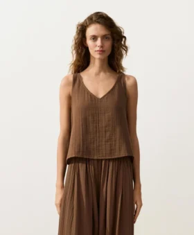 100% Cotton V-Neck Strappy Top