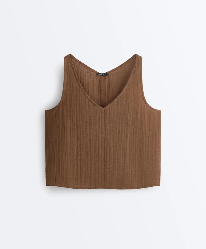 100% Cotton V-Neck Strappy Top 100% Cotton V-Neck Strappy Top