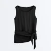 100% Cupro Sleeveless Top with Scarf