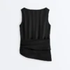 100% Cupro Sleeveless Top with Scarf