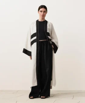 100% Linen Contrast Kaftan