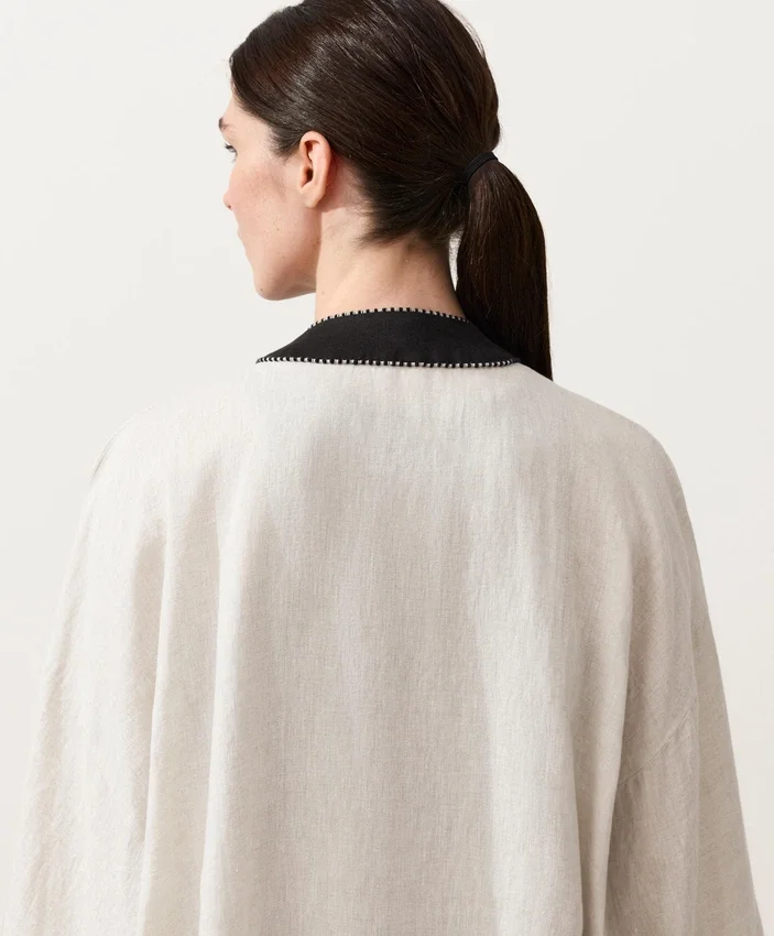100% Linen Contrast Kaftan 100% Linen Contrast Kaftan