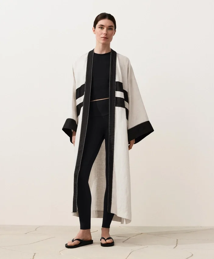 100% Linen Contrast Kaftan 100% Linen Contrast Kaftan