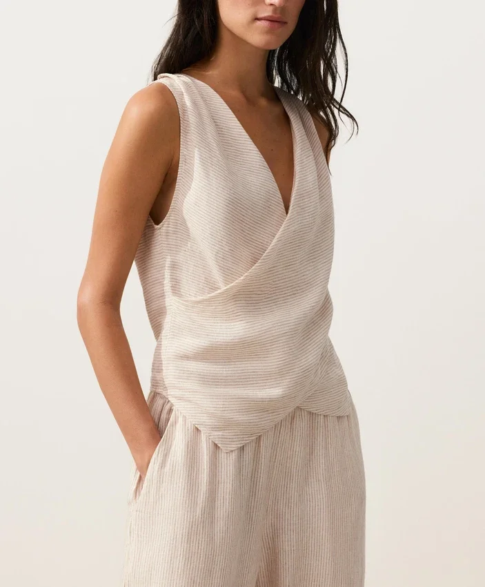 100% Linen Crossover Top 100% Linen Crossover Top