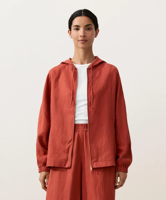 100% Linen Hooded Jacket 100% Linen Hooded Jacket