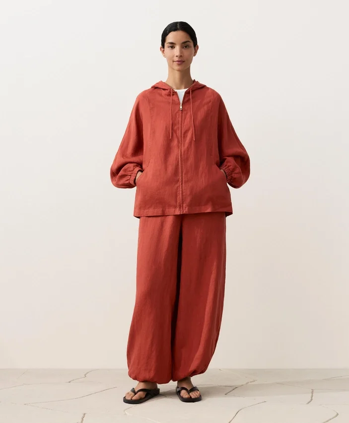 100% Linen Hooded Jacket 100% Linen Hooded Jacket