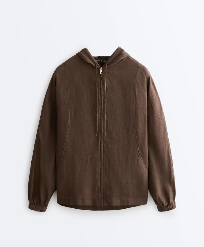 100% Linen Hooded Jacket 100% Linen Hooded Jacket