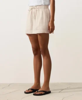 100% Linen Mid-Rise Shorts