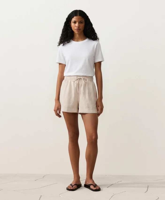 100% Linen Mid-Rise Shorts 100% Linen Mid-Rise Shorts