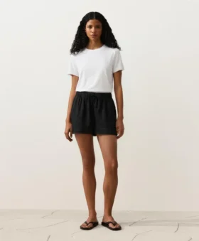 100% Linen Mid-Rise Shorts