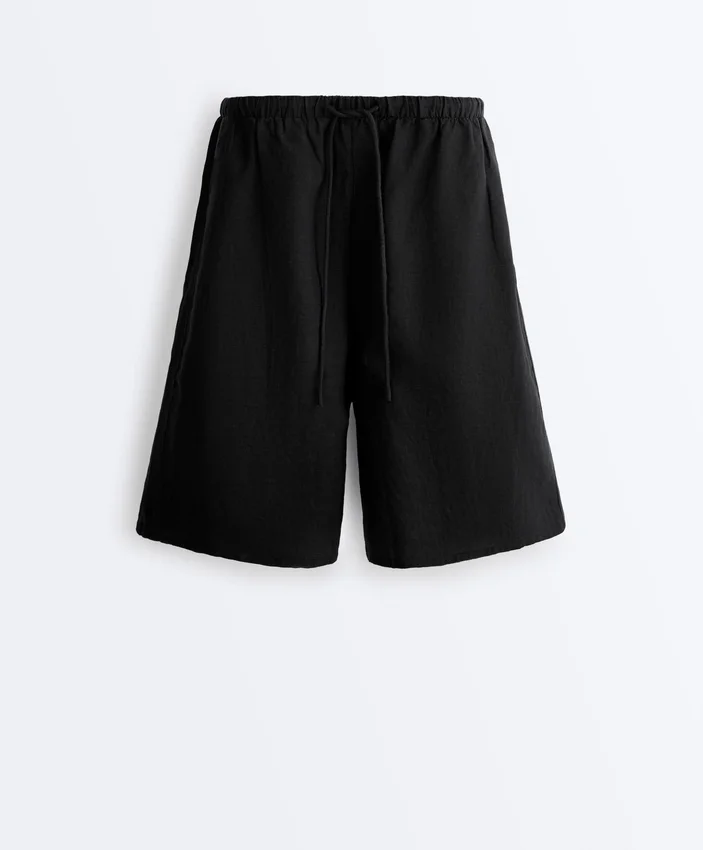 100% Linen Midi Bermuda Shorts 100% Linen Midi Bermuda Shorts