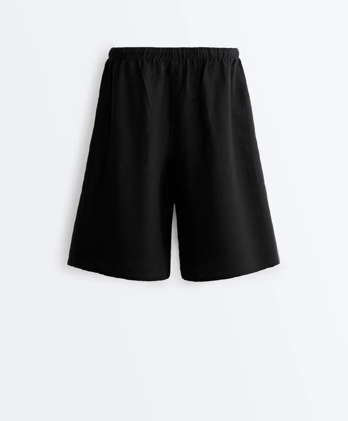 100% Linen Midi Bermuda Shorts 100% Linen Midi Bermuda Shorts
