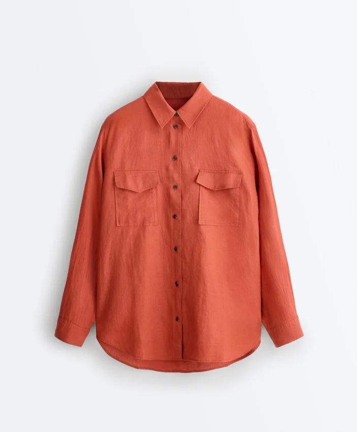 100% Linen Shirt with Pockets 100% Linen Shirt with Pockets