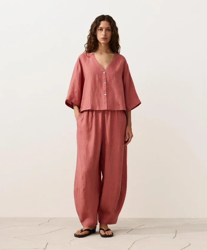 100% Linen Short-Sleeve Shirt 100% Linen Short-Sleeve Shirt
