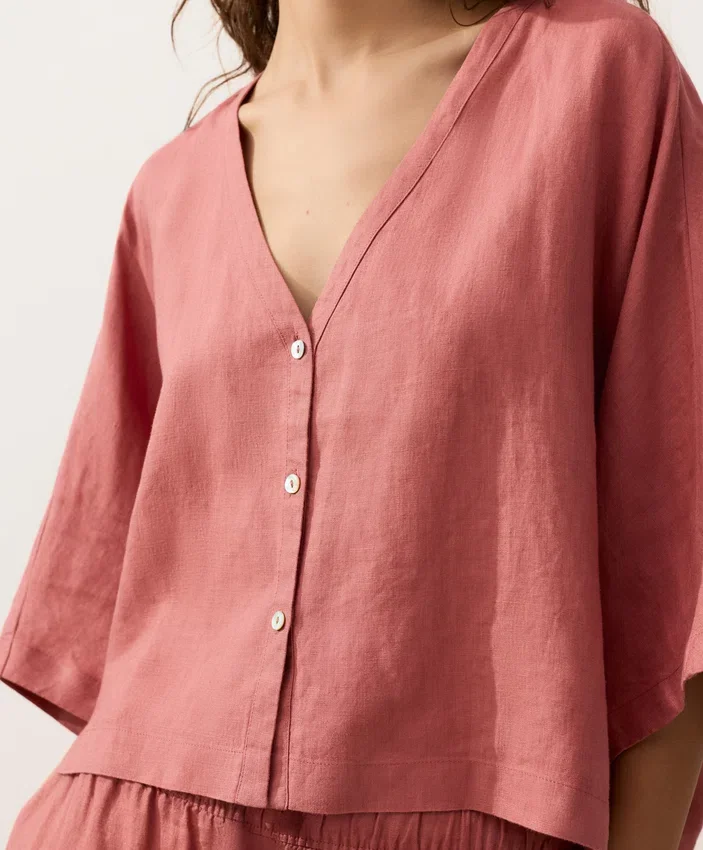100% Linen Short-Sleeve Shirt 100% Linen Short-Sleeve Shirt