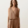 100% Linen Square Neck Crossover Tie Top 100% Linen Square Neck Crossover Tie Top