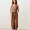 100% Linen Square Neck Crossover Tie Top 100% Linen Square Neck Crossover Tie Top