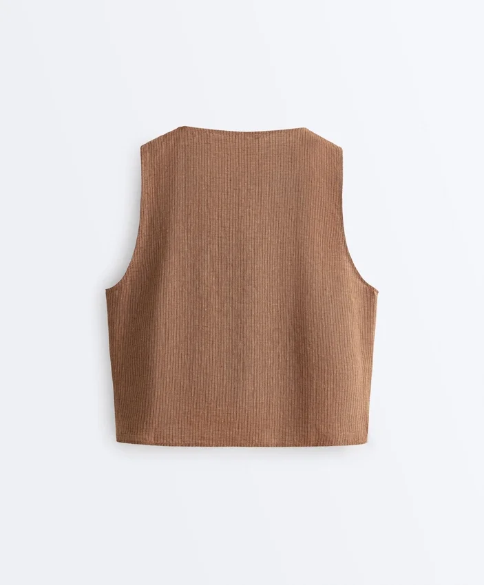 100% Linen Square Neck Crossover Tie Top 100% Linen Square Neck Crossover Tie Top