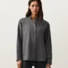 100% Linen Stand-Up Collar Shirt 100% Linen Stand-Up Collar Shirt