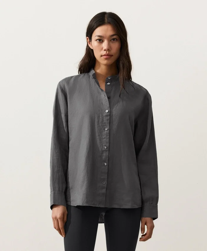 100% Linen Stand-Up Collar Shirt 100% Linen Stand-Up Collar Shirt