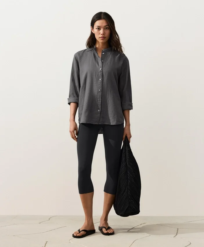 100% Linen Stand-Up Collar Shirt 100% Linen Stand-Up Collar Shirt