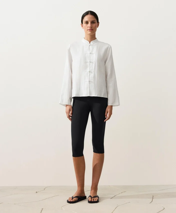100% Linen Stand-Up Collar Shirt 100% Linen Stand-Up Collar Shirt