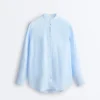 100% Linen Stand-Up Collar Shirt 100% Linen Stand-Up Collar Shirt