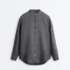 100% Linen Stand-Up Collar Shirt 100% Linen Stand-Up Collar Shirt