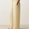 100% Linen Straight-Leg Print Stripe Trousers 100% Linen Straight-Leg Print Stripe Trousers