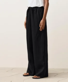 100% Linen Straight-Leg Trousers