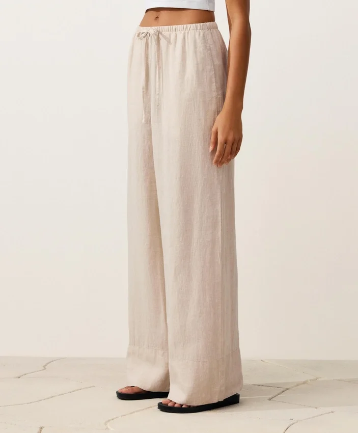 100% Linen Straight-Leg Trousers 100% Linen Straight-Leg Trousers