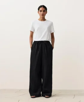 100% Linen Straight-Leg Trousers