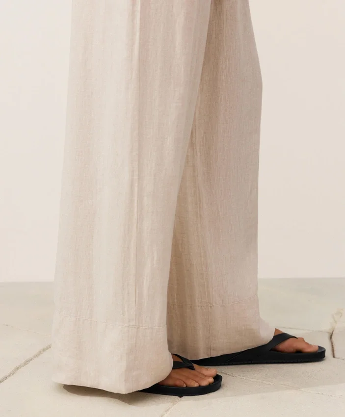 100% Linen Straight-Leg Trousers 100% Linen Straight-Leg Trousers