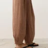 100% Linen Striped Balloon Trousers 100% Linen Striped Balloon Trousers