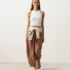 100% Linen Striped Balloon Trousers 100% Linen Striped Balloon Trousers