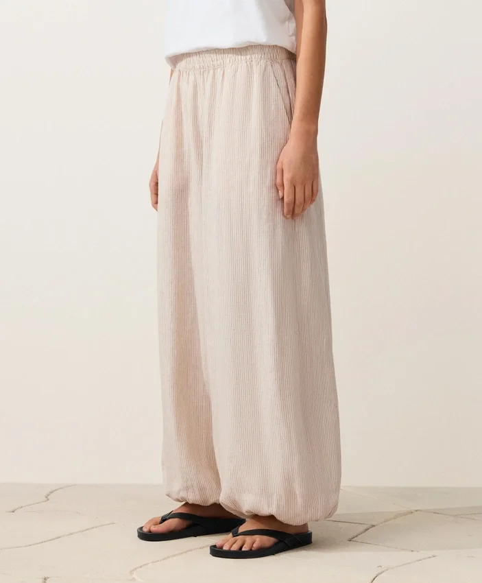 100% Linen Striped Bloomer Trousers 100% Linen Striped Bloomer Trousers