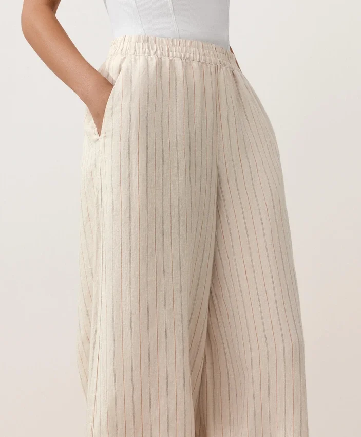 100% Linen Striped Bloomer Trousers 100% Linen Striped Bloomer Trousers