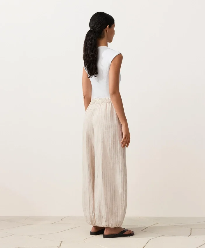100% Linen Striped Bloomer Trousers 100% Linen Striped Bloomer Trousers