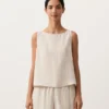 100% Linen Striped Square Top 100% Linen Striped Square Top