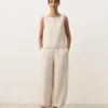 100% Linen Striped Square Top 100% Linen Striped Square Top
