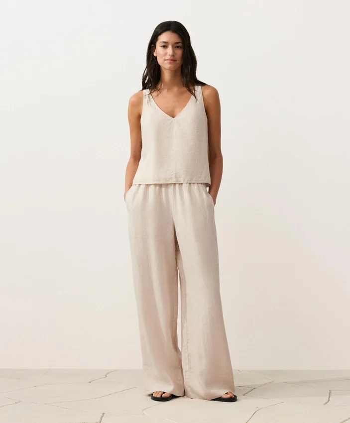100% Linen V-Neck Strap Top 100% Linen V-Neck Strap Top