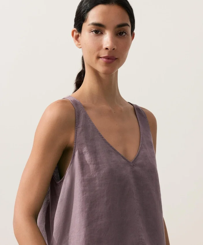 100% Linen V-Neck Strap Top 100% Linen V-Neck Strap Top
