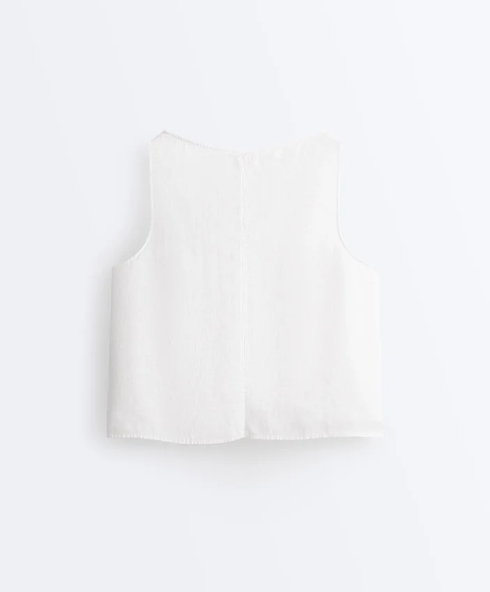 100% Linen V-Neck Strap Top 100% Linen V-Neck Strap Top