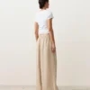 100% Linen Wide-Leg Striped Trousers 100% Linen Wide-Leg Striped Trousers