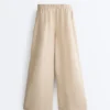 100% Linen Wide-Leg Striped Trousers 100% Linen Wide-Leg Striped Trousers